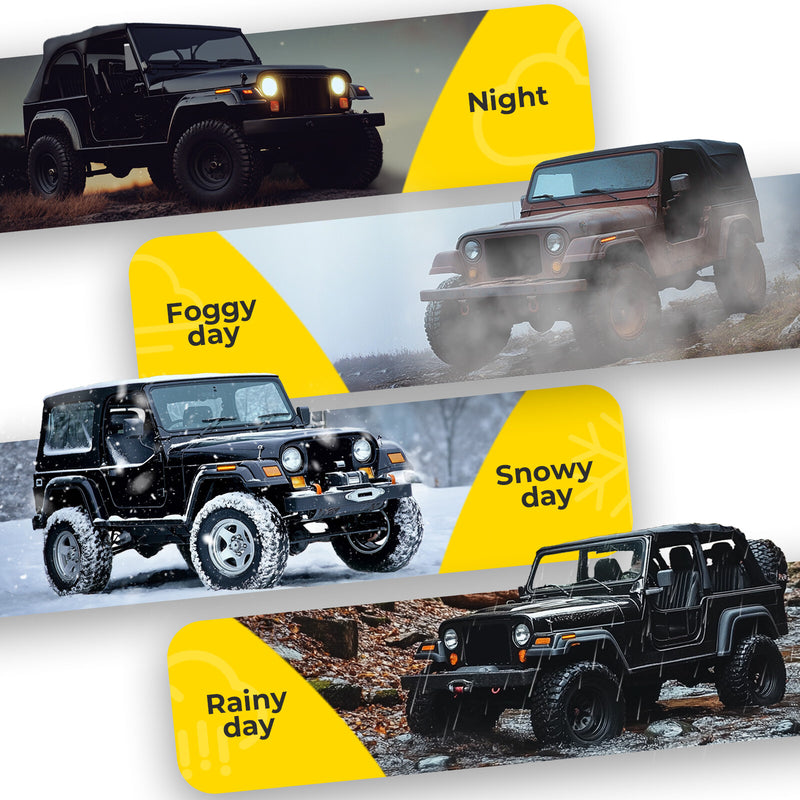 Front Fender LED Side Marker Lights Bumper Lamps for Jeep Wrangler YJ 1987-1995