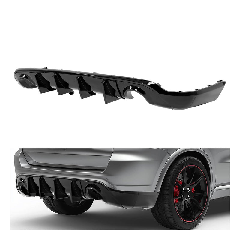 DURAFORCE Rear Bumper Diffuser Dual Exhaust for Dodge Durango 2011-2025 Glossy Black