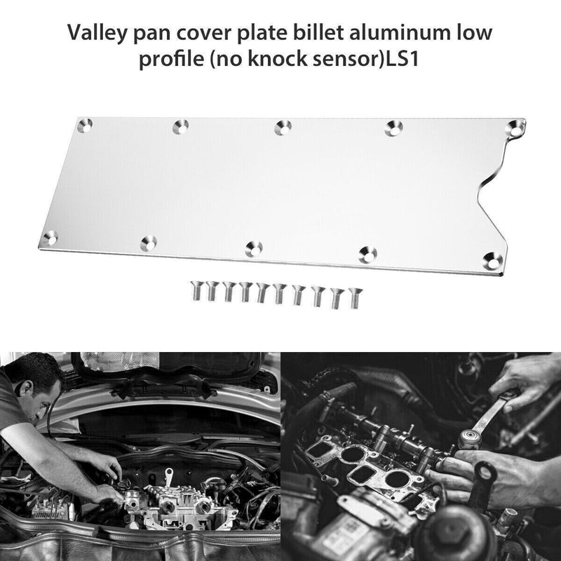 LS Gen III Billet Valley Pan Cover Plate Knock Sensor Delete for LS6 LS1 Gen 3