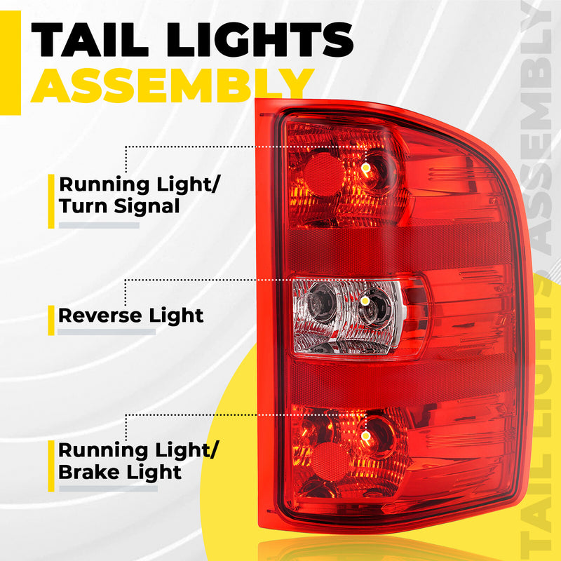 Rear Tail Lights for Chevy Silverado 2007-2013 2014 1500 2500 3500 Left Right
