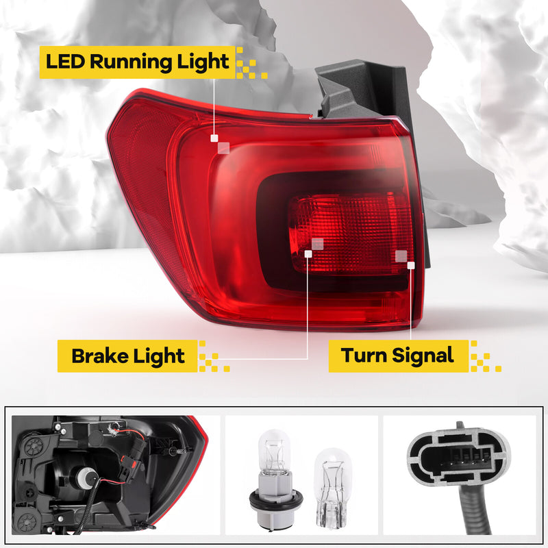 Left Driver Side LED Outer Tail Light Brake Lamp for GMC Acadia 2017 2018 2019