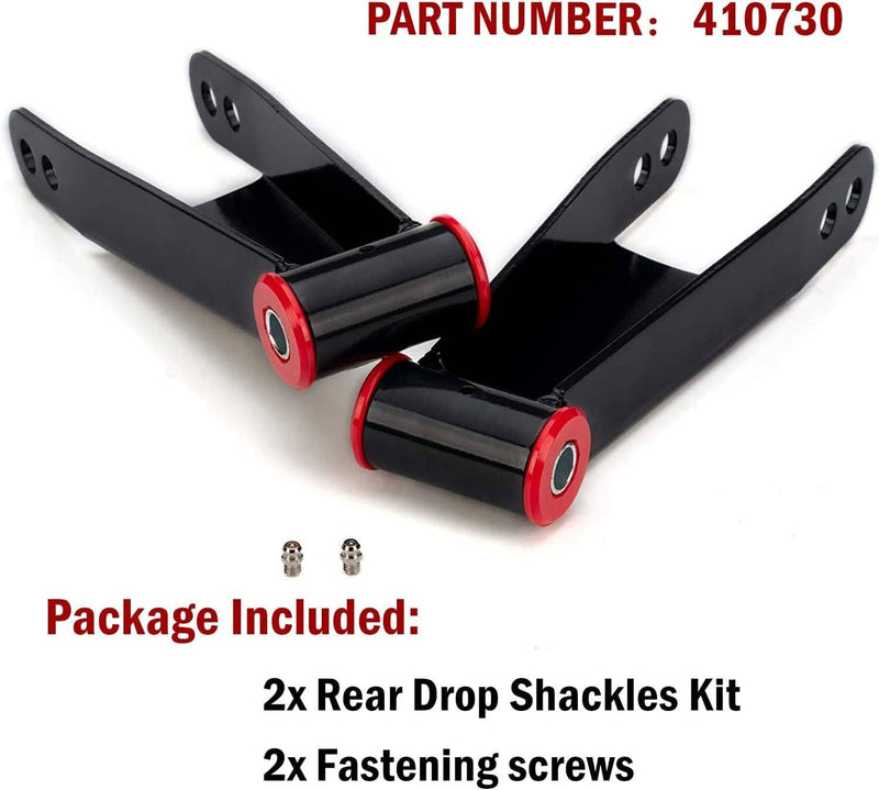 3 Inch Rear Drop Shackles for Chevy GMC Sierra Silverado 1500HD 3500HD 2WD