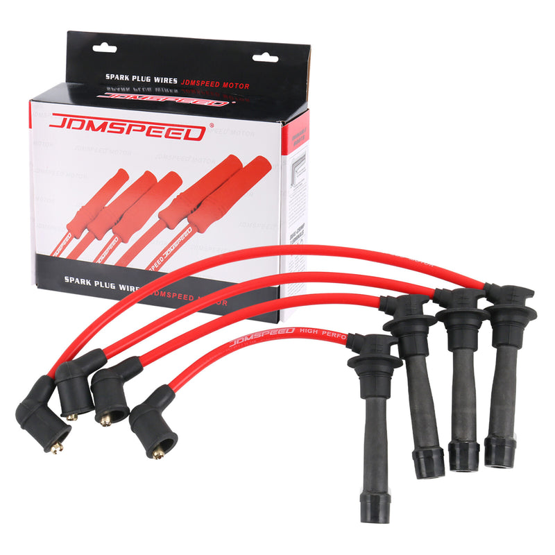 JDMSPEED Red Ignition Spark Plug Wires Set for Mazda Miata 1.6L 1.8L