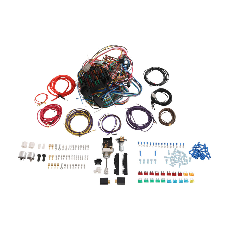 Universal 22 Circuit Wiring Harness Street Hot Rod Custom Wire Kit XL Wires