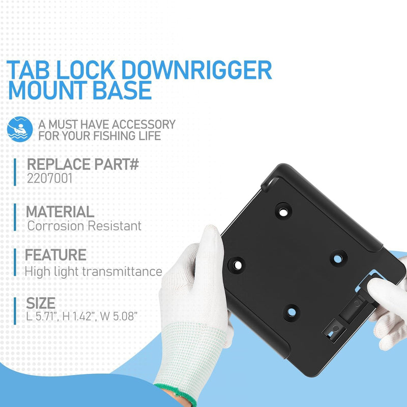 2207001 Tab Lock Mount Base for Cannon Small Body Manual Mini-Mag Downriggers