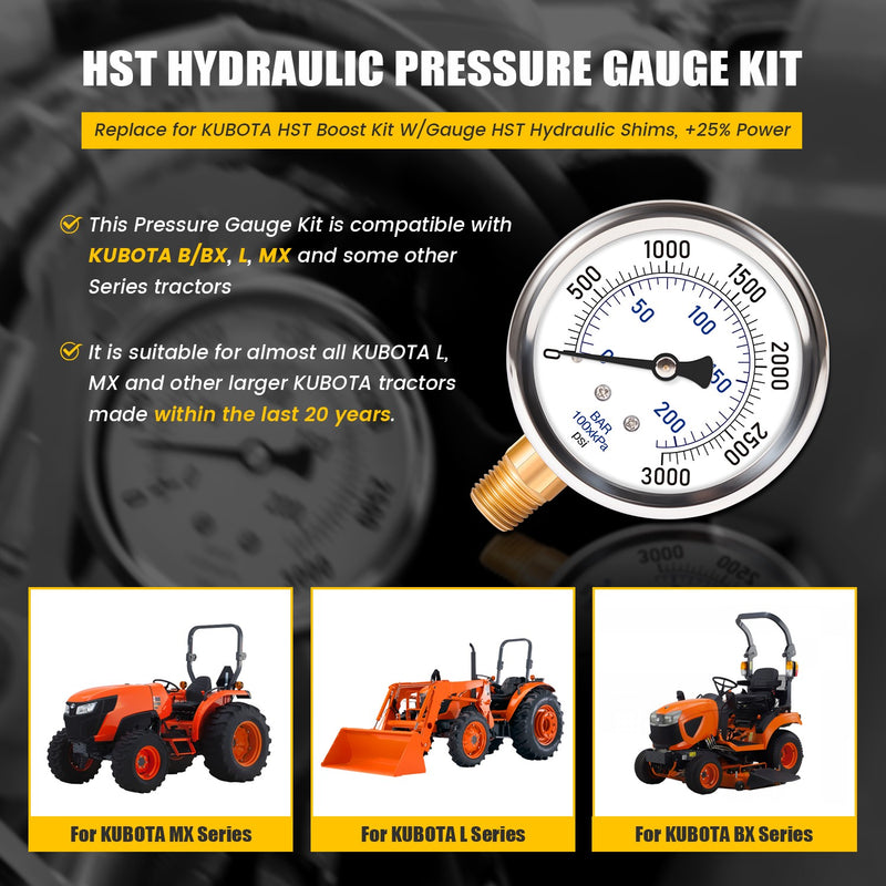 KUBOTA HST Boost Kit W/Gauge Hydraulic Shims Fit for KUBOTA MX