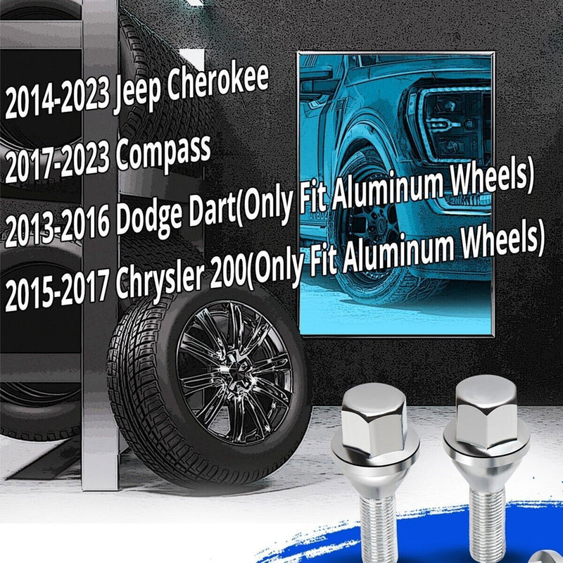 M12x1.25 Wheel Lug Nuts for Jeep Cherokee Compass Dodge Dart Chrysler 200 20Pcs