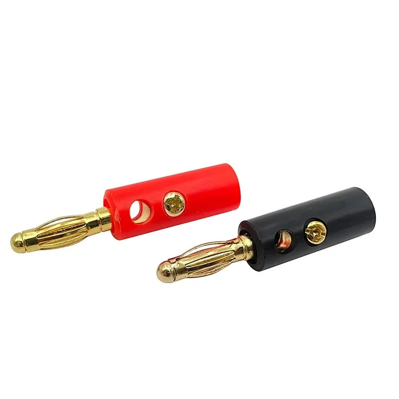 Gold Plated Banana Plugs Audio Jack Speaker Wire Cable Screw Connector 4mm 40Pcs