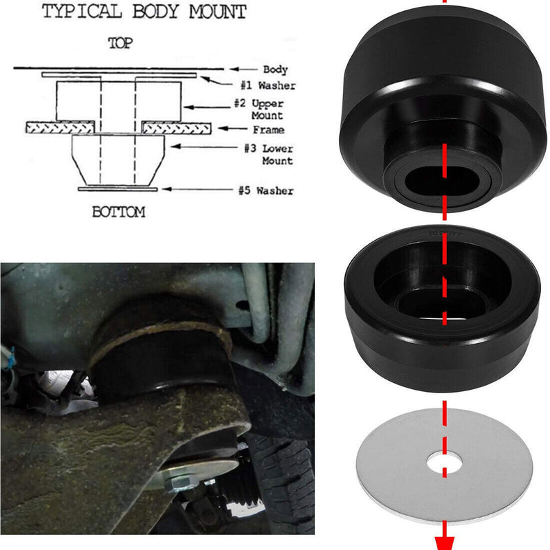 Body Cab Mount Bushing Kit for Chevy Silverado GMC Sierra 1999-2014 7-141