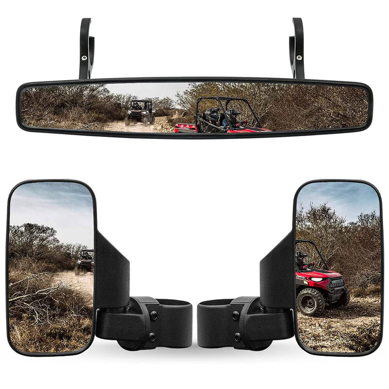 UTV Side Mirrors and Center Mirror for John Deere Gator XUV Polaris RZR 800 900