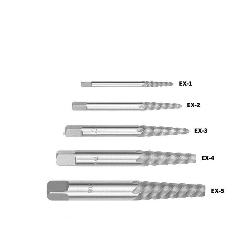 10Pcs Screw Extractor Set Remove Broken Bolts Fasteners Easy Out Drill Bit Kit