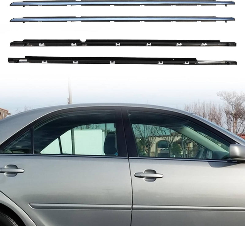4Pcs Window Molding Trim Weather Strip Seal Strip for 2002-2006 Toyota Camry