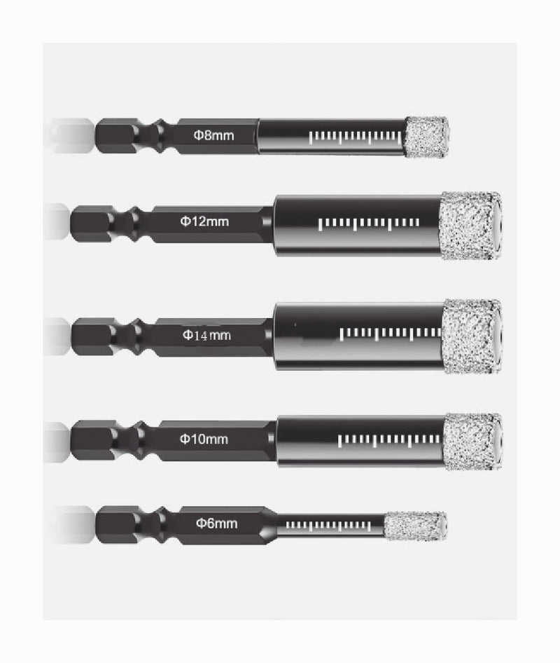 6/8/10/12/14mm Diamond Core Drill Bits Dry Drilling Hole Saw for Ceramic Tile