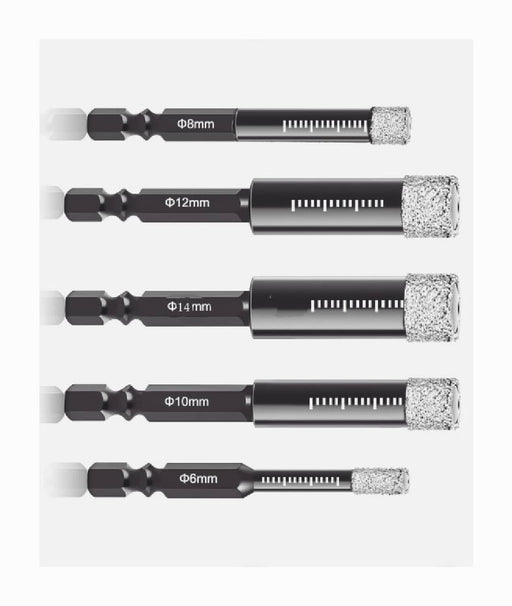 DURAFORCE 6/8/10/12/14mm Diamond Core Drill Bits Dry Drilling Hole Saw for Ceramic Tile