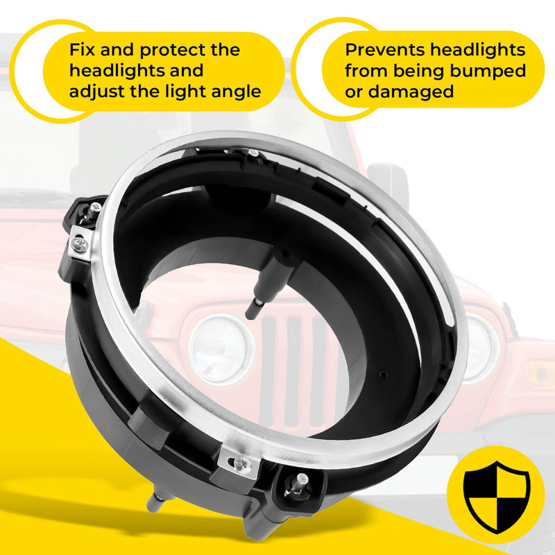 DURAFORCE Headlight Headlamp Bulb Mount Bracket Bucket Front Right for Jeep 97-06 Wrangler