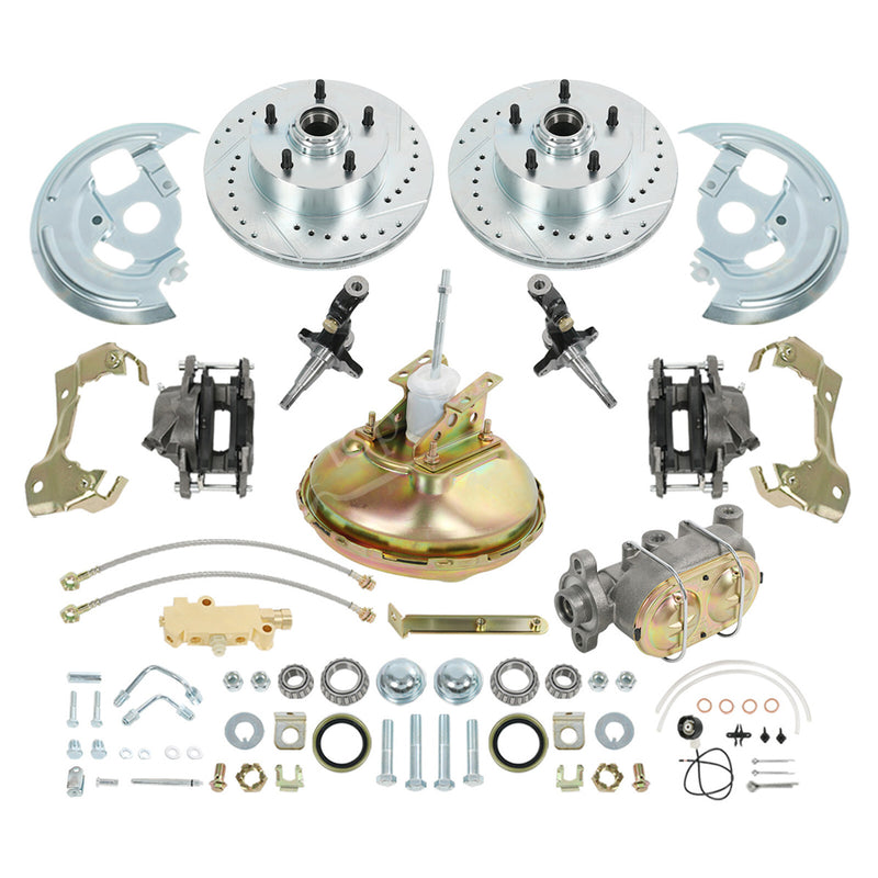 Power Disc Brake Conversion Kit Drilled Slotted Rotors for Camaro 1967-1969