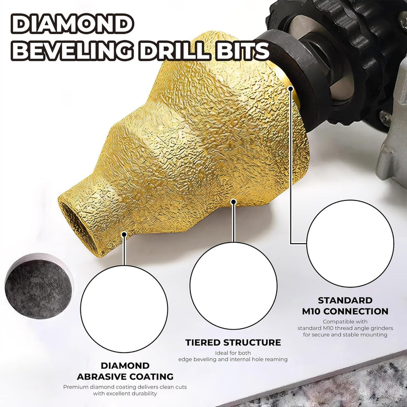 M10 Thread Diamond Core Stepped Pagoda Drill Bit Multi-Layer Conical Hole Opener