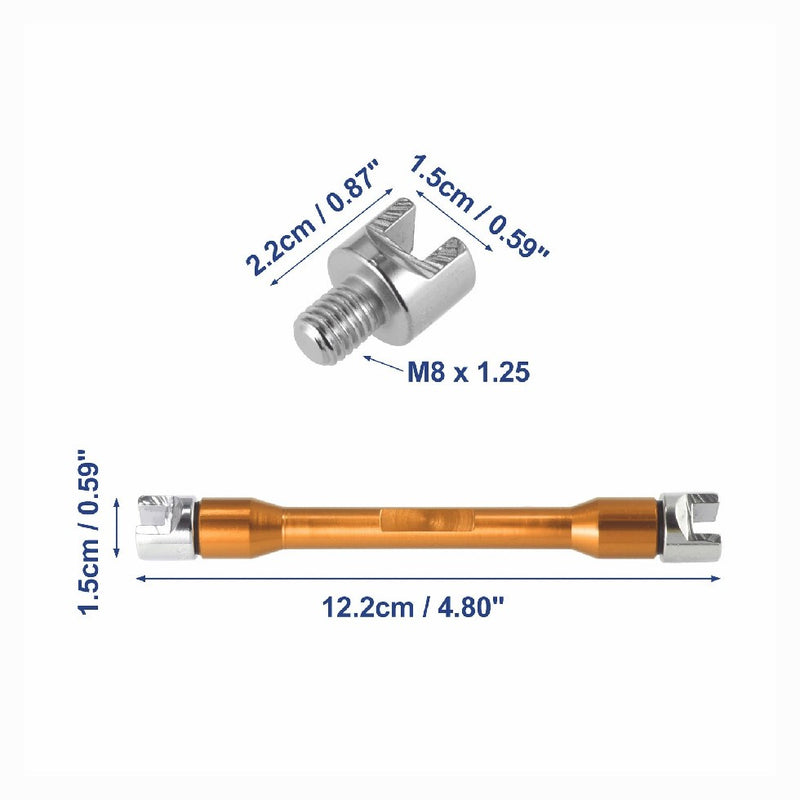 Universal Motorcycle Wheel Spoke Wrench CNC Kit Repair Tool Gold Tone 5.0-6.8