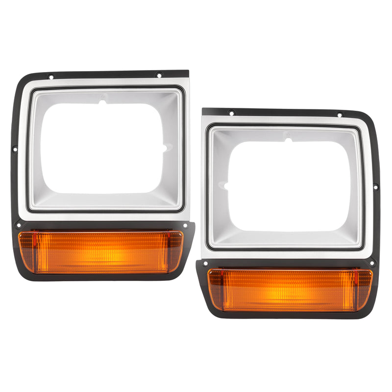 Headlight Headlamp Bezel Pair With Corner Parking Light for Dodge Pickup Truck