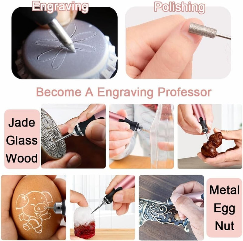 Cordless Rotary Engraver Pen 33 Bits Electric Tool for Professional Engraving