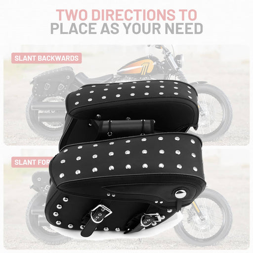 DURAFORCE Saddle Bags Side Motorcycle Black for Harley Fatboy Heritage Softail Classic USA