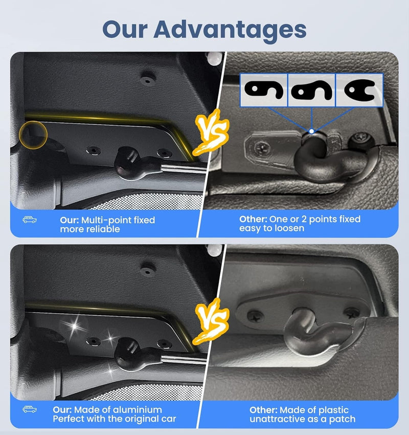 Sun Visor Kit for Jeep Wrangler JK 2018 Wrangler 2018-2023 Gladiator 2020-2023