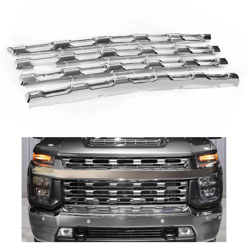 DURAFORCE Chrome Grille Insert Overlay for Chevy Silverado 2500 3500 HD LT WT 20-23