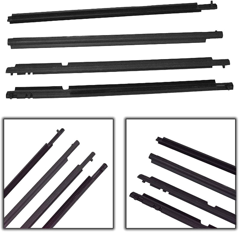 4Pcs Door Window Weatherstrips Belt Seal Moulding Trim for Toyota Corolla