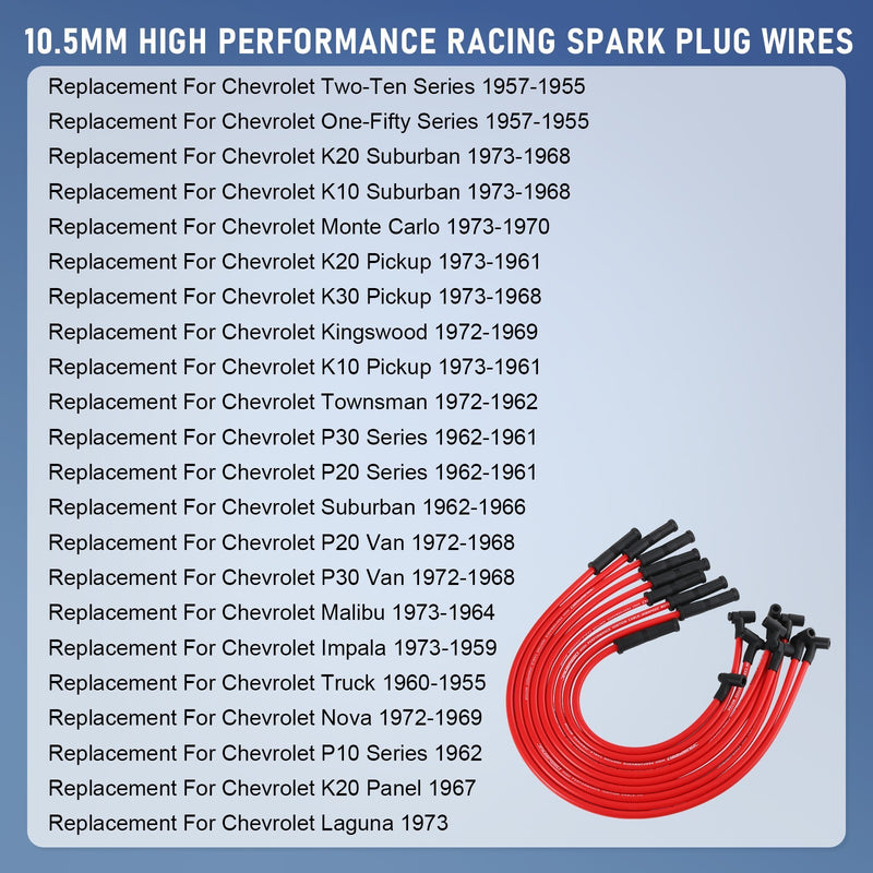 HEI Spark Plug Wires Set 90 to Straight for Chevy SBC BBC 350 383 400 454 V8