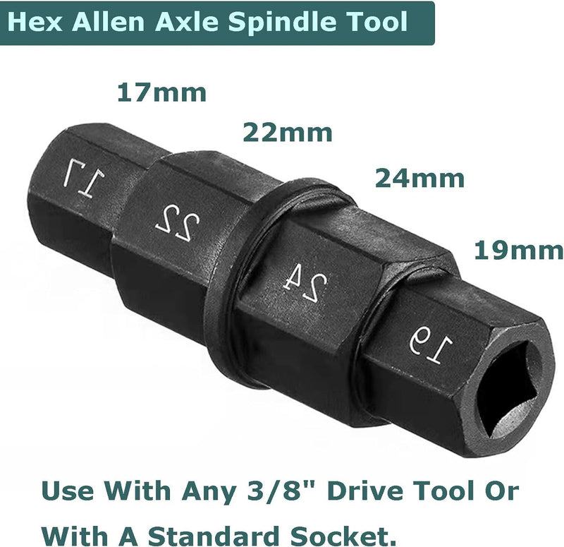 Motorcycle Front Rear Wheel Axle Hex Spindle Driver Removal Tool 17 19 22 24mm
