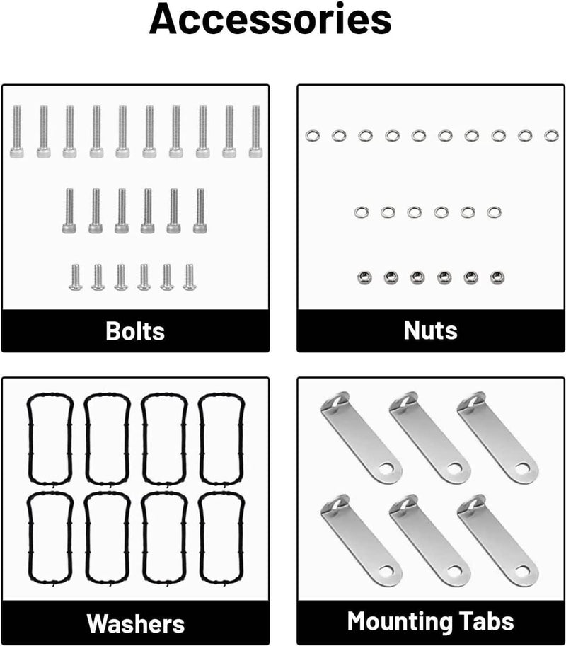 Black Billet Fuel Rail Kit Intake Manifold & Hardware for LS LS1 LS2 LS3 LS6
