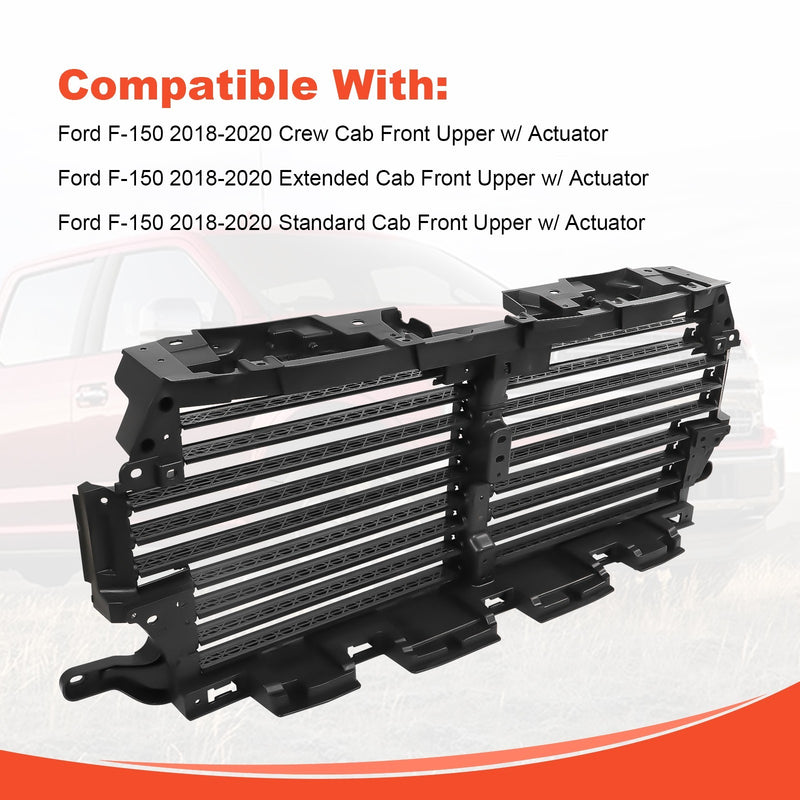 Upper Radiator Grille Air Shutter for Ford F-150 2018-2020 with Actuator Motor