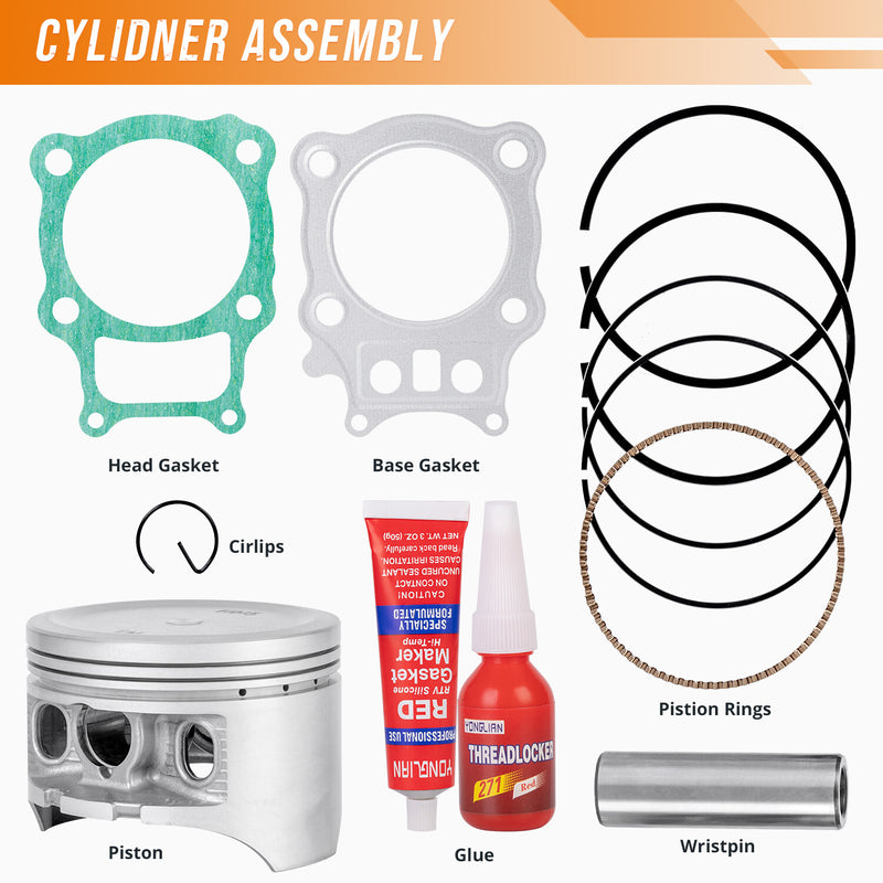 Cylinder Piston Gasket Kit for Honda Rancher 350 TRX350TE 2x4 ES 2000-2006