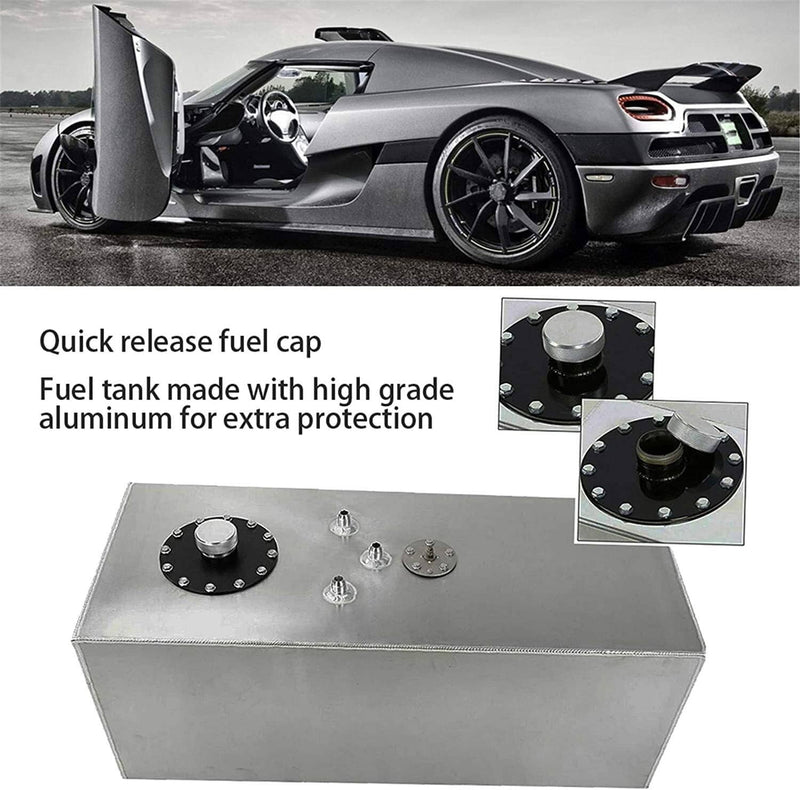 15 Gallon Aluminum Racing Drift Fuel Cell Gas Tank w/ Cap Level Sender