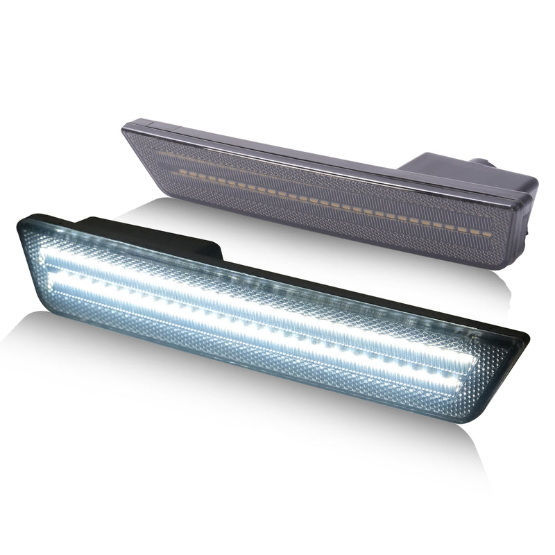 White/Smoke Rear Bumper LED Side Marker Lights for Dodge Charger 2011-2014 Pair