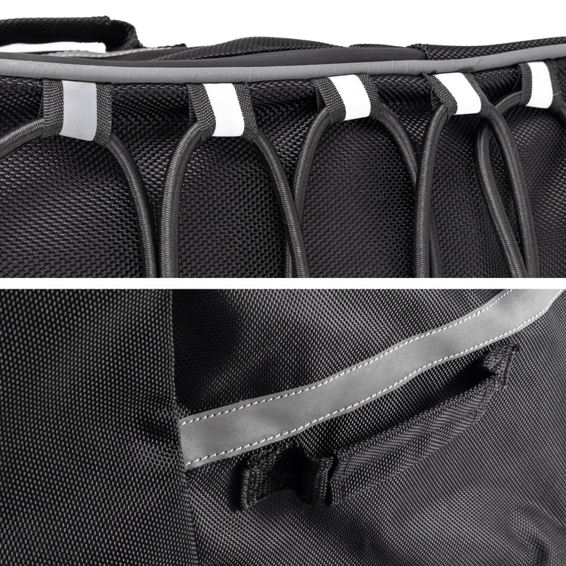Black Rear Rack Back Seat Storage Pack Luggage Bag with Cushion Pad ATV Part