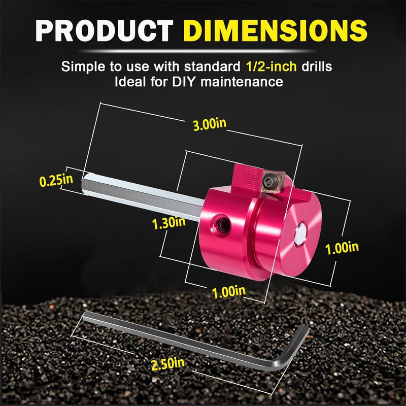 PPR100 PVC Pipe Reamer 1" Head Aluminum 1/4" Hex Shaft for 1/2" Drills