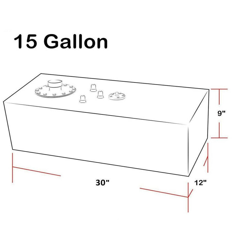 15 Gallon Aluminum Racing Drift Fuel Cell Gas Tank w/ Cap Level Sender