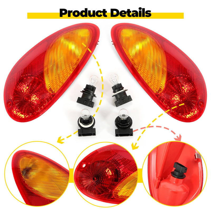 DURAFORCE Tail Lights Brake Lamp Assembly for Chrysler PT Cruiser 2001-2005 Left Right Set