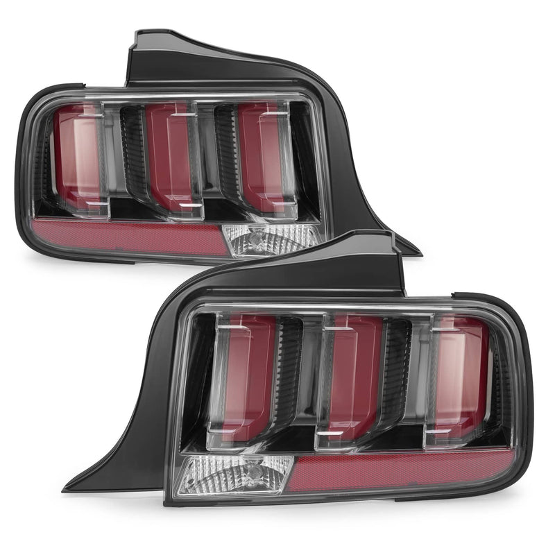 DURAFORCE Clear Lens LED Tail Lights Rear Brake Lamps for Ford Mustang 2005-2009 Set
