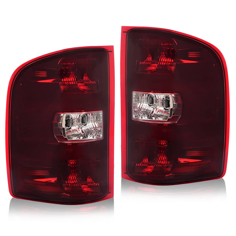 DURAFORCE Smoke Red Tail Lights LH RH for Chevy Silverado 1500 2500 3500HD 2007-2013