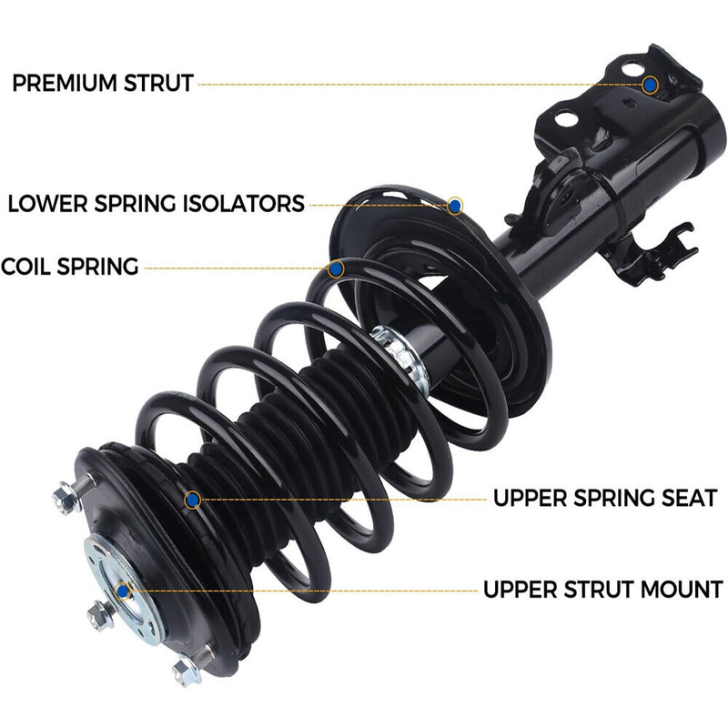 Set Front Complete Struts Shocks Coil Springs for 2010-2015 Toyota Prius 1.8L