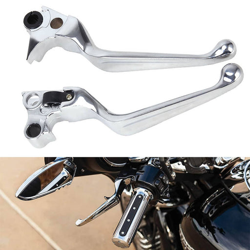 DURAFORCE Chrome Hand Levers Clutch Brake for Harley Sportster Softail Dyna Touring Pair