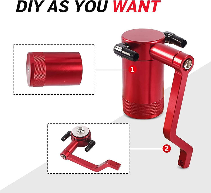 Oil Catch Can Kit Z-Bracket Red Finish for Dodge Challenger Chrysler 2011-2021