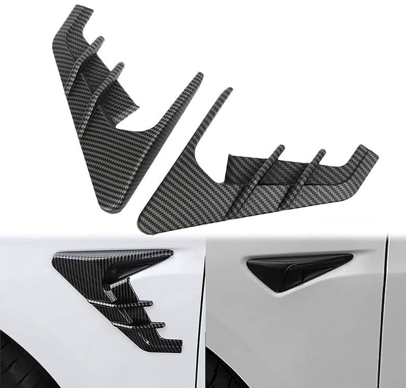 Matte Carbon Fiber Side Fender Camera Flank Cover for 2021-2023 Tesla Model 3 Y