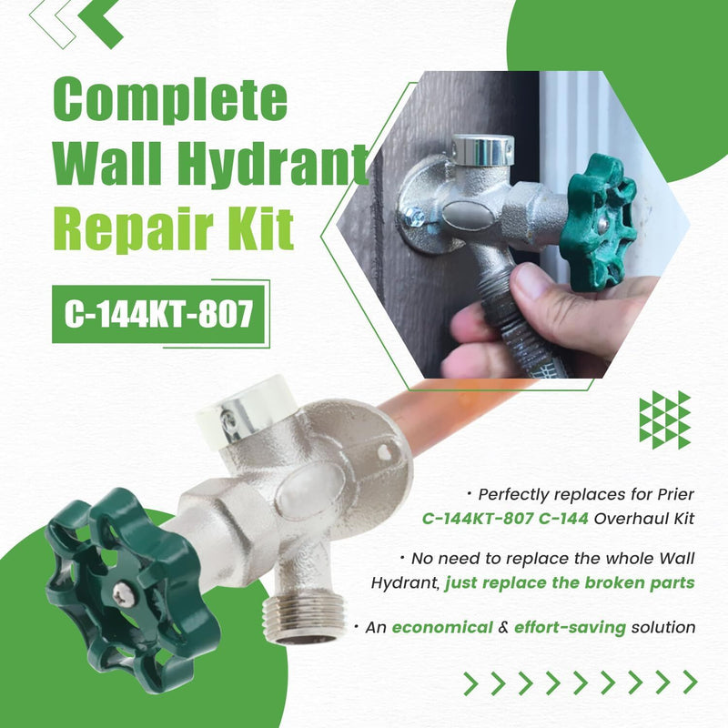 C-144KT-807 Complete Wall Hydrant Faucet Repair Kit for Prier C-144 C-244 Series