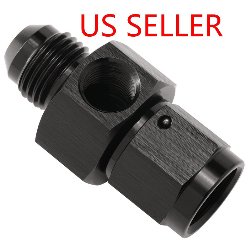 AN Male to AN Female Fitting with 1/8NPT Gauge Port Hose Adapter Fuel Pressure 6