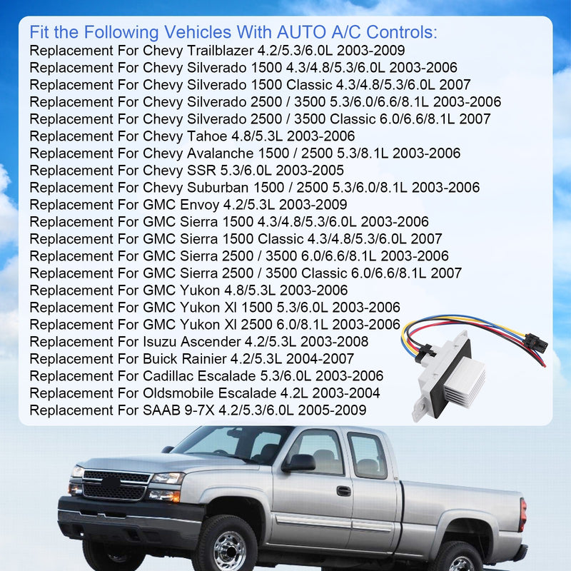A/C Blower Motor Resistor for Chevy Impala 2000-2013 Impala Limited 2014-2016