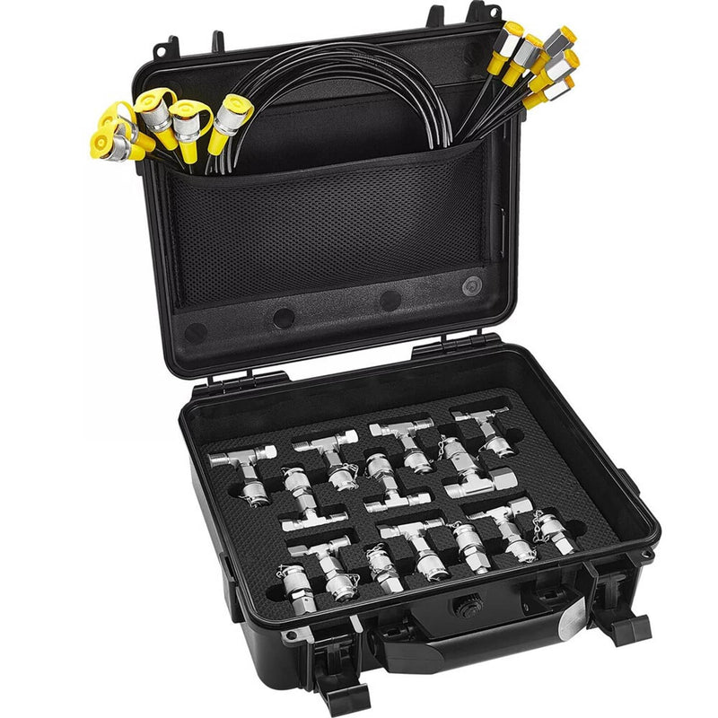 60Mpa Hydraulic Pressure Test Set 5 Gauges 13 Couplings 14 Tee Connectors