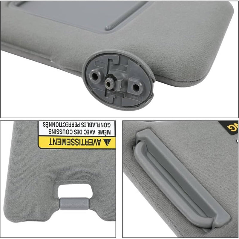 Gray Sun Visor Set LH Driver & RH Passenger Side for Toyota Tacoma 2005-2015